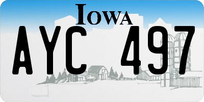 IA license plate AYC497