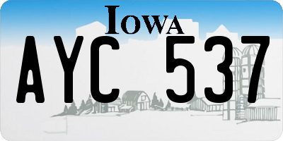 IA license plate AYC537