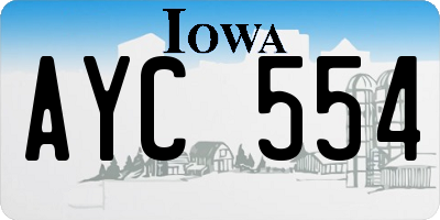 IA license plate AYC554