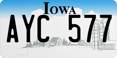 IA license plate AYC577