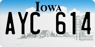 IA license plate AYC614