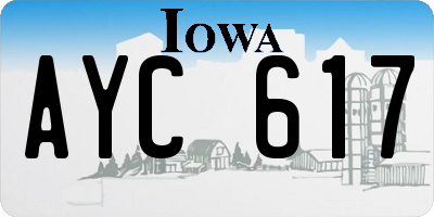 IA license plate AYC617