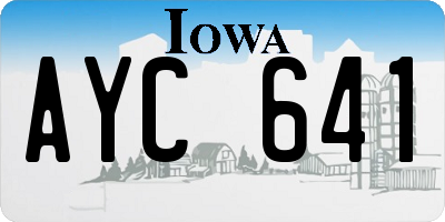 IA license plate AYC641