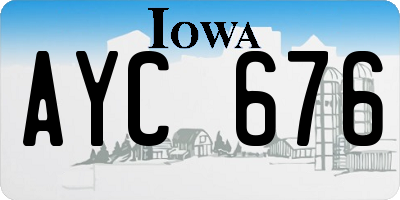 IA license plate AYC676