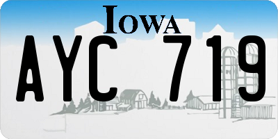 IA license plate AYC719