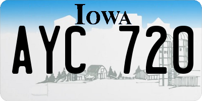 IA license plate AYC720