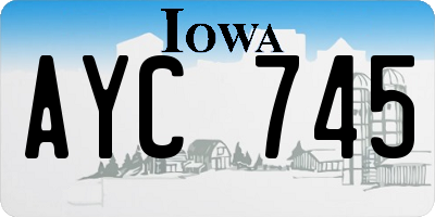 IA license plate AYC745
