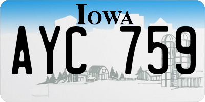 IA license plate AYC759