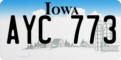 IA license plate AYC773