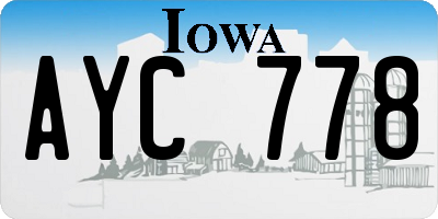 IA license plate AYC778