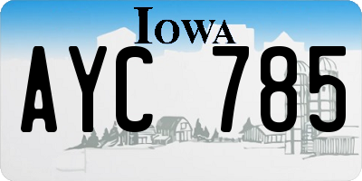 IA license plate AYC785