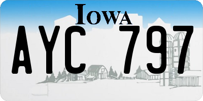 IA license plate AYC797