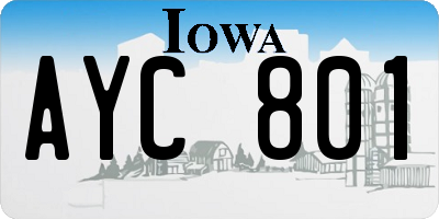 IA license plate AYC801