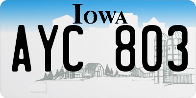 IA license plate AYC803