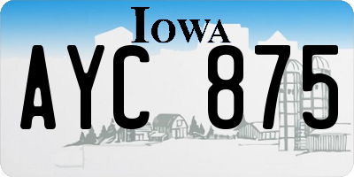 IA license plate AYC875
