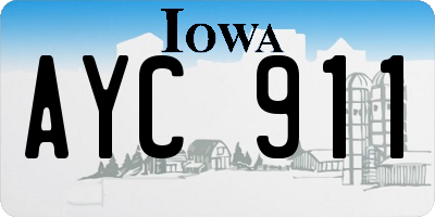IA license plate AYC911