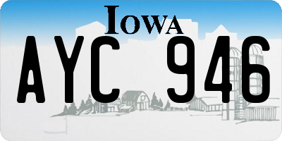 IA license plate AYC946