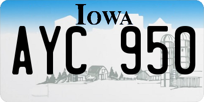 IA license plate AYC950