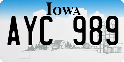 IA license plate AYC989