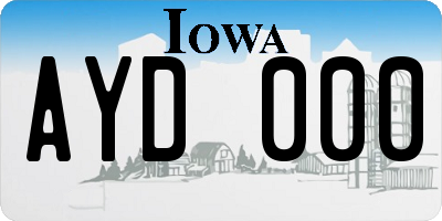 IA license plate AYD000