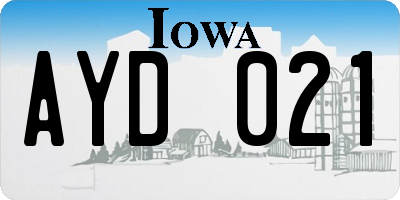 IA license plate AYD021