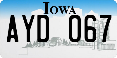 IA license plate AYD067