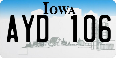 IA license plate AYD106
