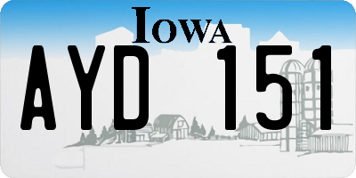 IA license plate AYD151