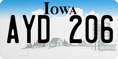 IA license plate AYD206