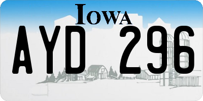 IA license plate AYD296