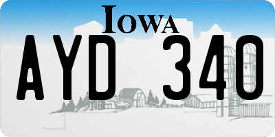 IA license plate AYD340