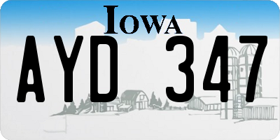 IA license plate AYD347