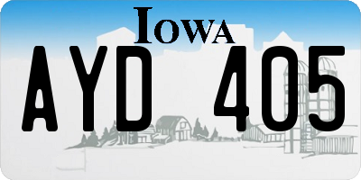 IA license plate AYD405