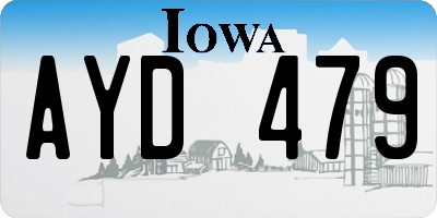 IA license plate AYD479