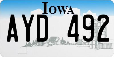 IA license plate AYD492