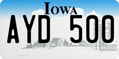 IA license plate AYD500