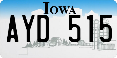 IA license plate AYD515