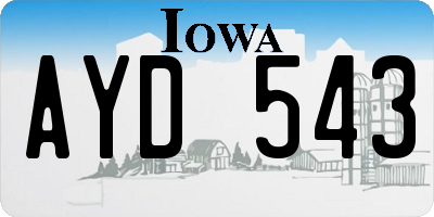 IA license plate AYD543