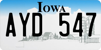 IA license plate AYD547