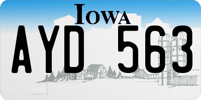 IA license plate AYD563