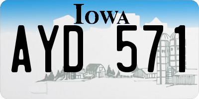 IA license plate AYD571