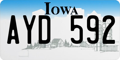 IA license plate AYD592