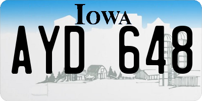 IA license plate AYD648