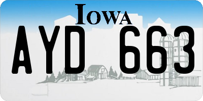 IA license plate AYD663