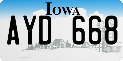 IA license plate AYD668