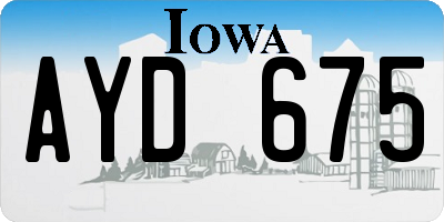 IA license plate AYD675