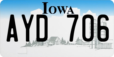 IA license plate AYD706
