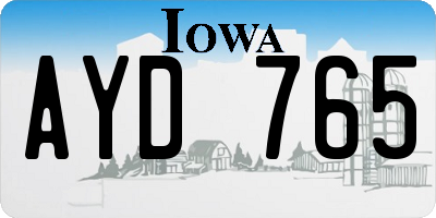 IA license plate AYD765