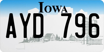 IA license plate AYD796