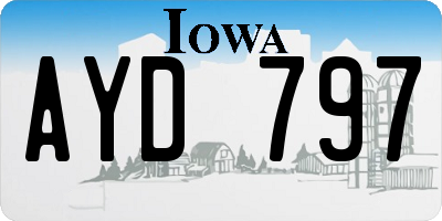 IA license plate AYD797